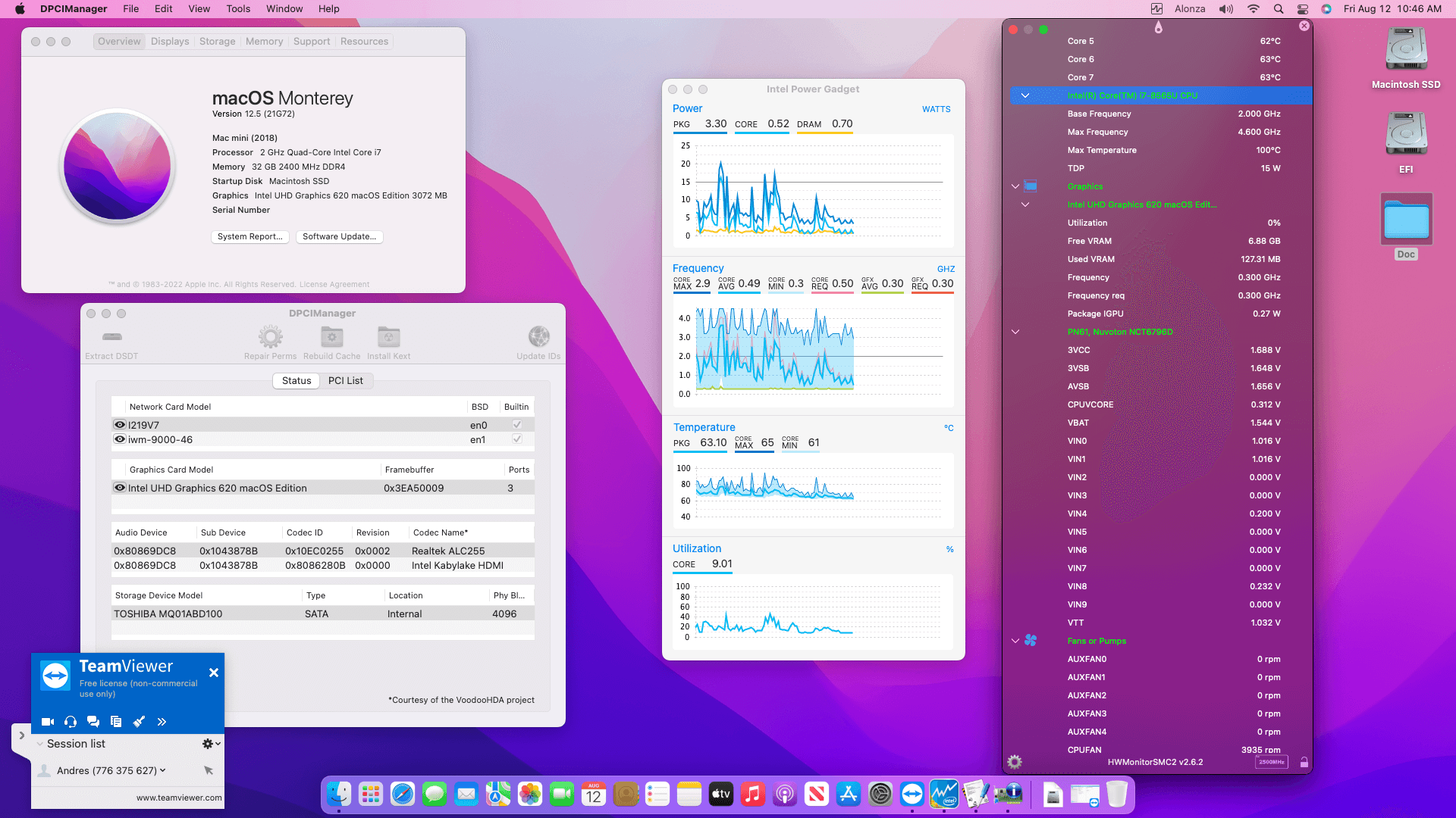 Success Hackintosh macOS Monterey 12.5 Build 21G72 in Asus Mini PC PN61